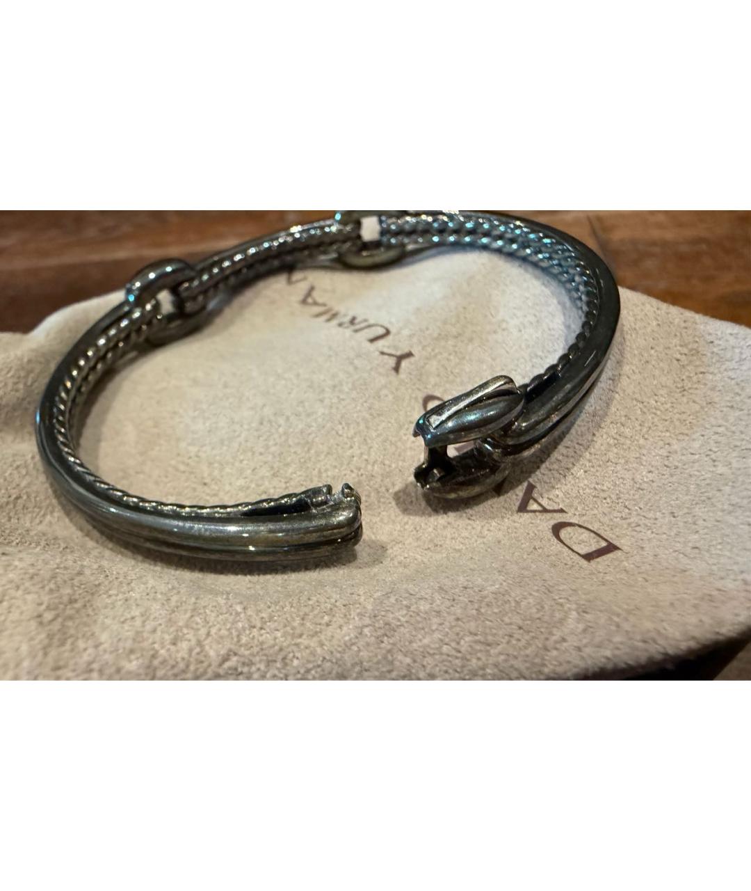 David Yurman Антрацитовый серебряный браслет, фото 2