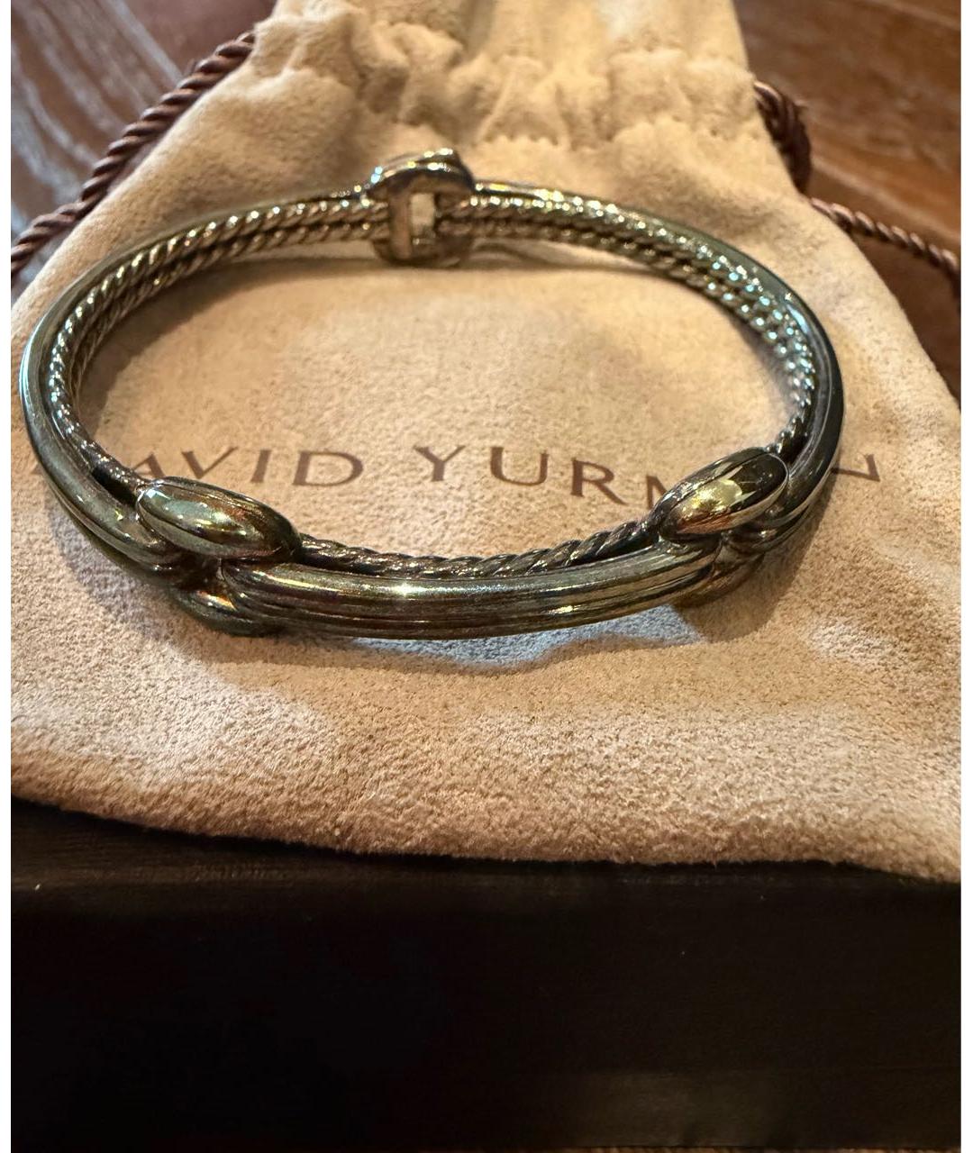 David Yurman Антрацитовый серебряный браслет, фото 4