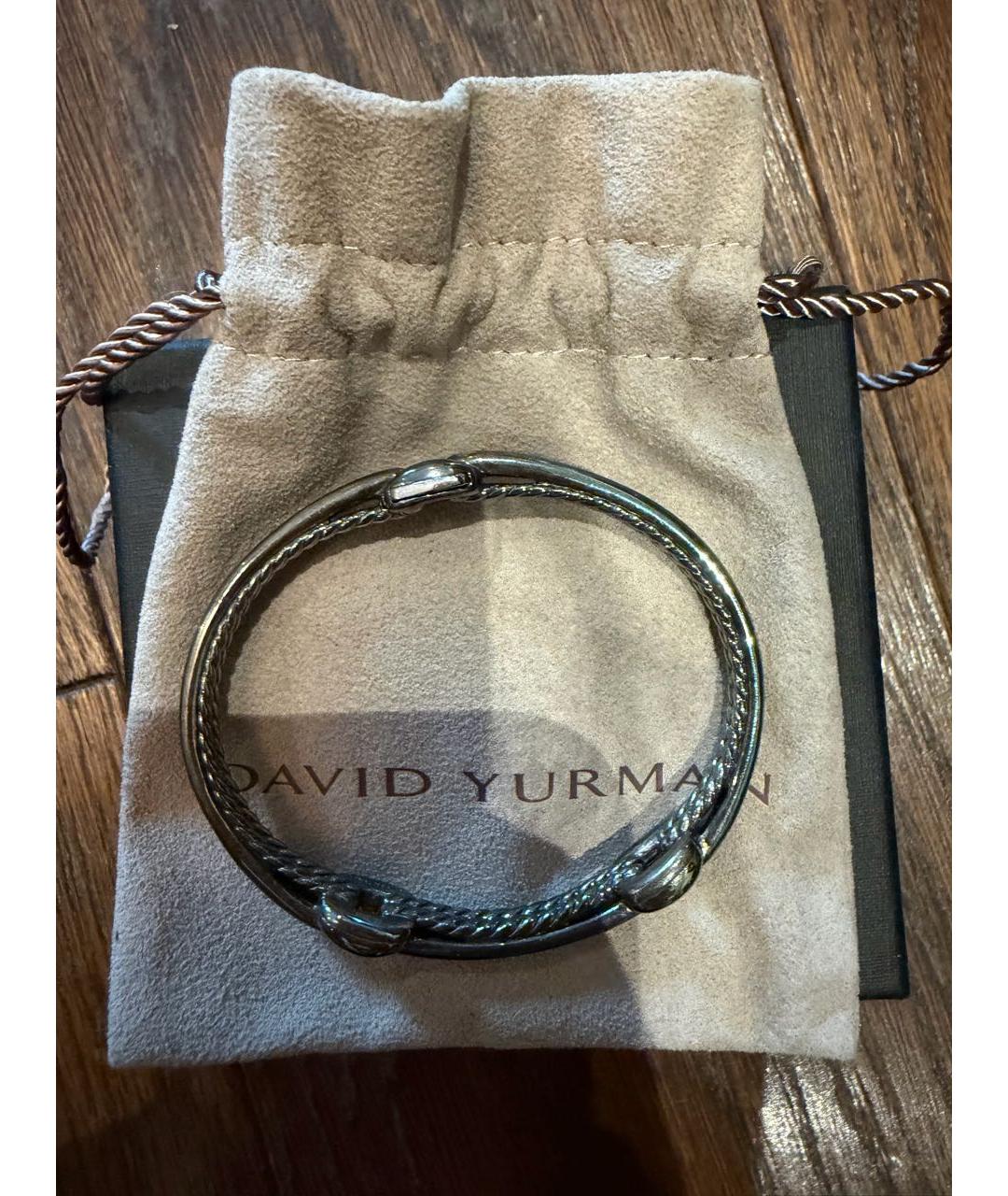 David Yurman Антрацитовый серебряный браслет, фото 5
