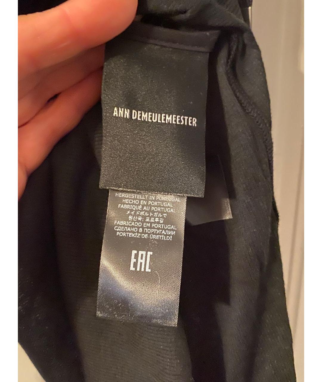 ANN DEMEULEMEESTER Черная хлопковая майка, фото 4