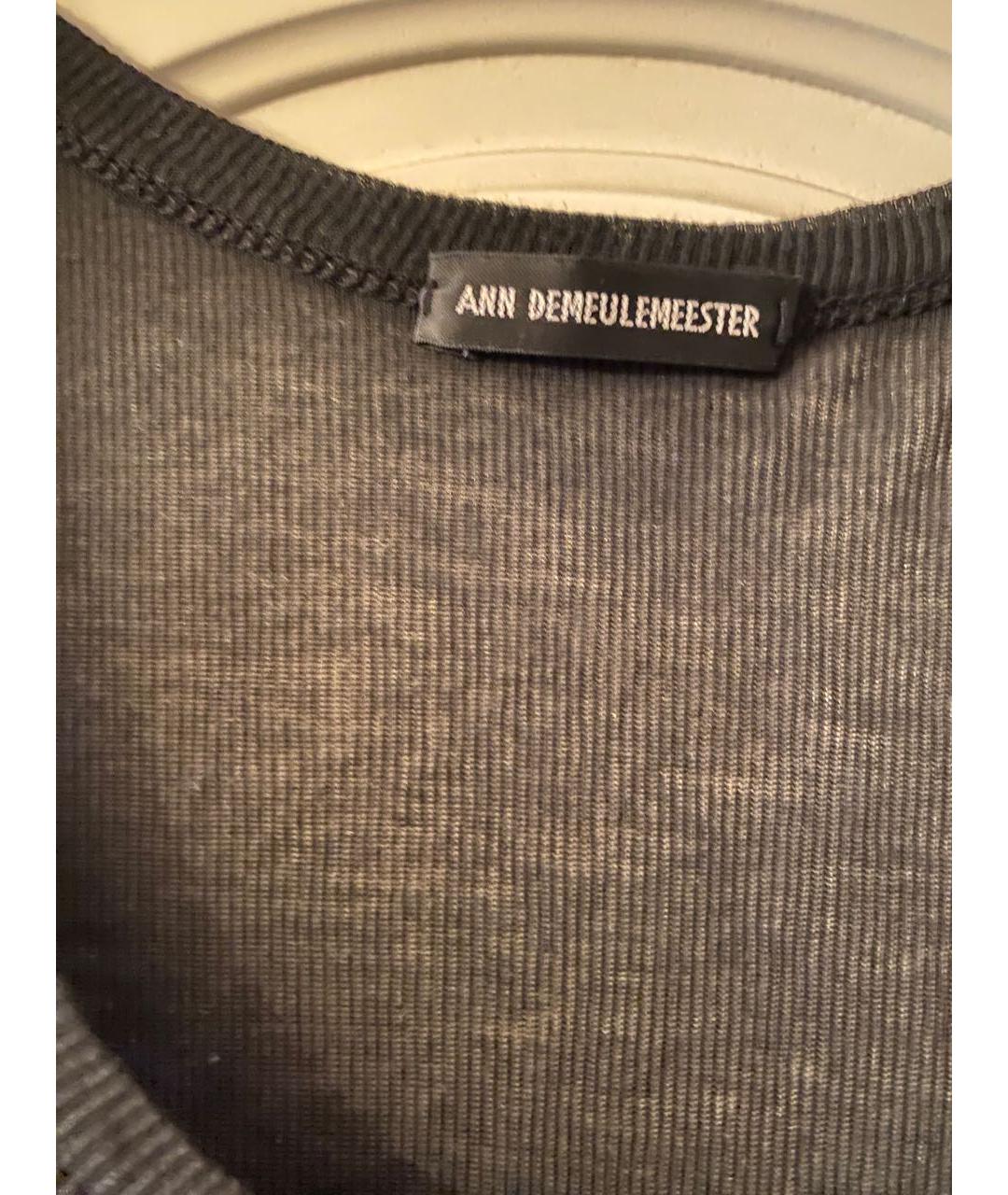ANN DEMEULEMEESTER Черная хлопковая майка, фото 7
