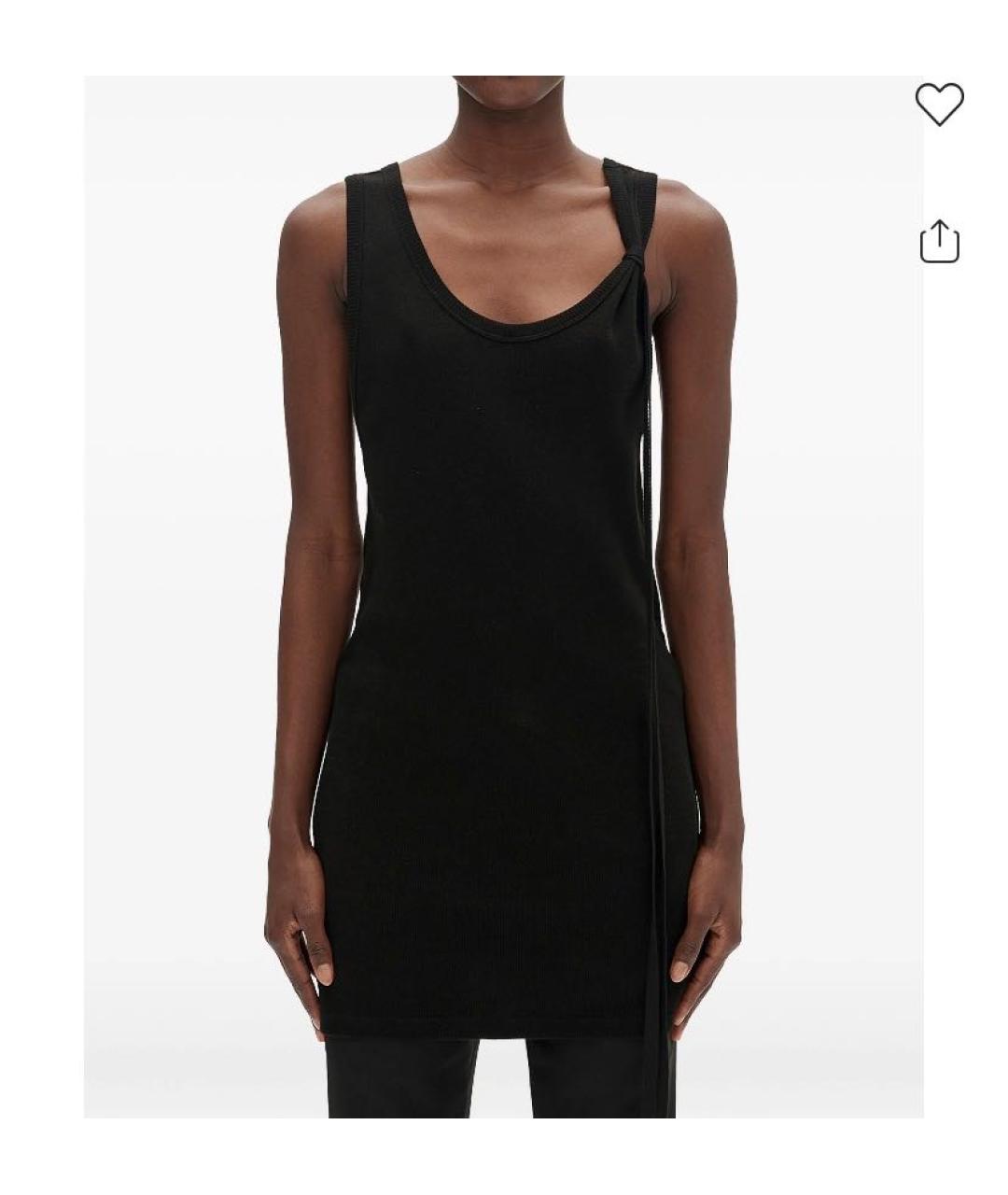 ANN DEMEULEMEESTER Черная хлопковая майка, фото 2