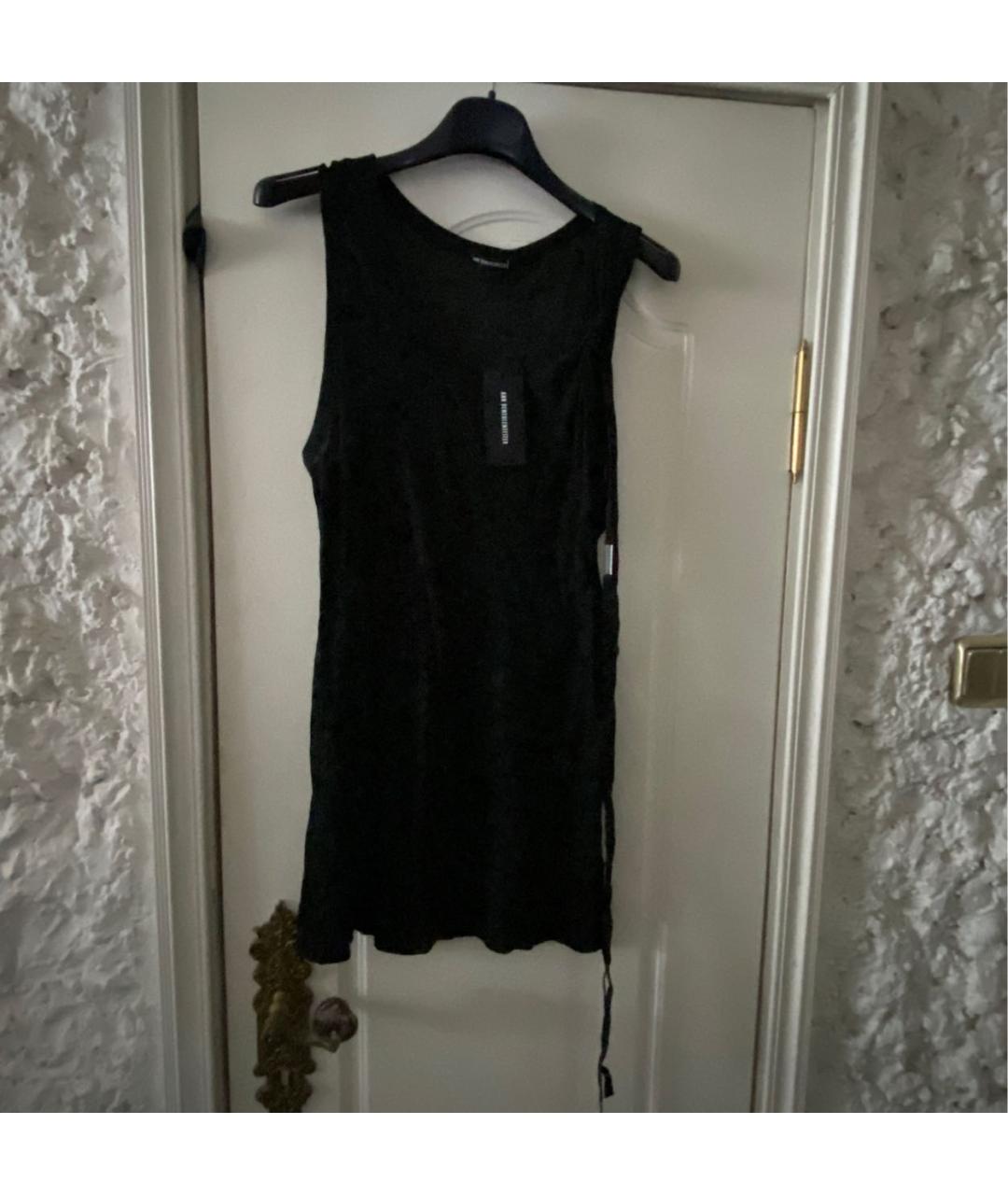 ANN DEMEULEMEESTER Черная хлопковая майка, фото 9