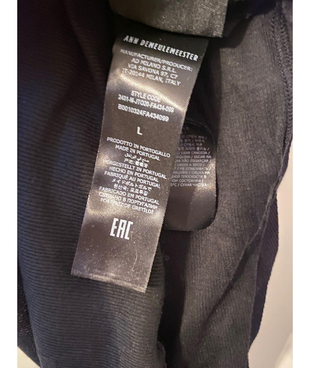 ANN DEMEULEMEESTER Черная хлопковая майка, фото 5
