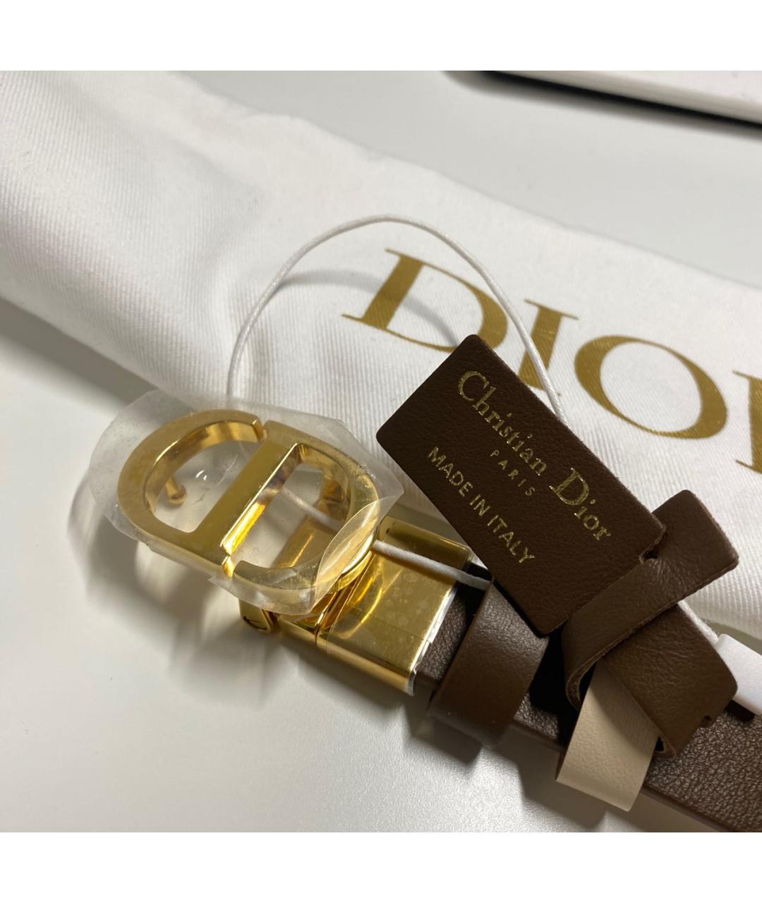 CHRISTIAN DIOR Коричневый кожаный ремень, фото 2