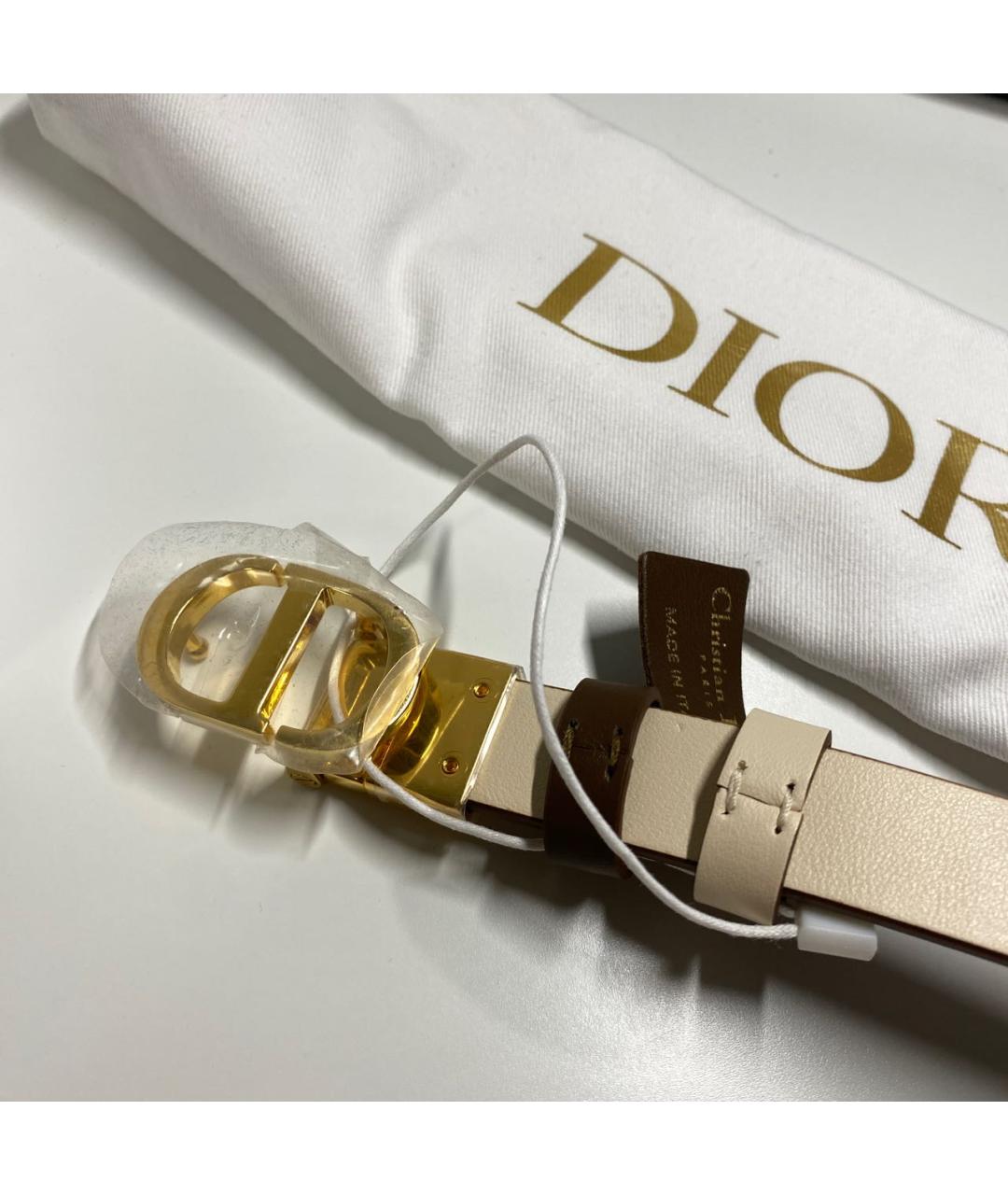 CHRISTIAN DIOR Коричневый кожаный ремень, фото 3