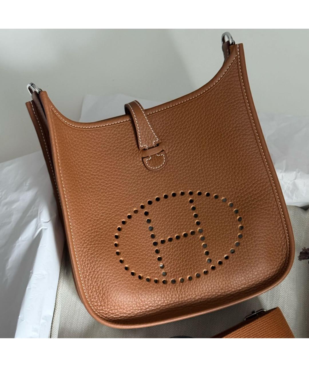 HERMES Коричневая кожаная сумка через плечо, фото 2