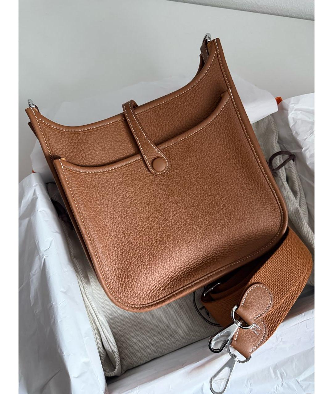 HERMES Коричневая кожаная сумка через плечо, фото 3