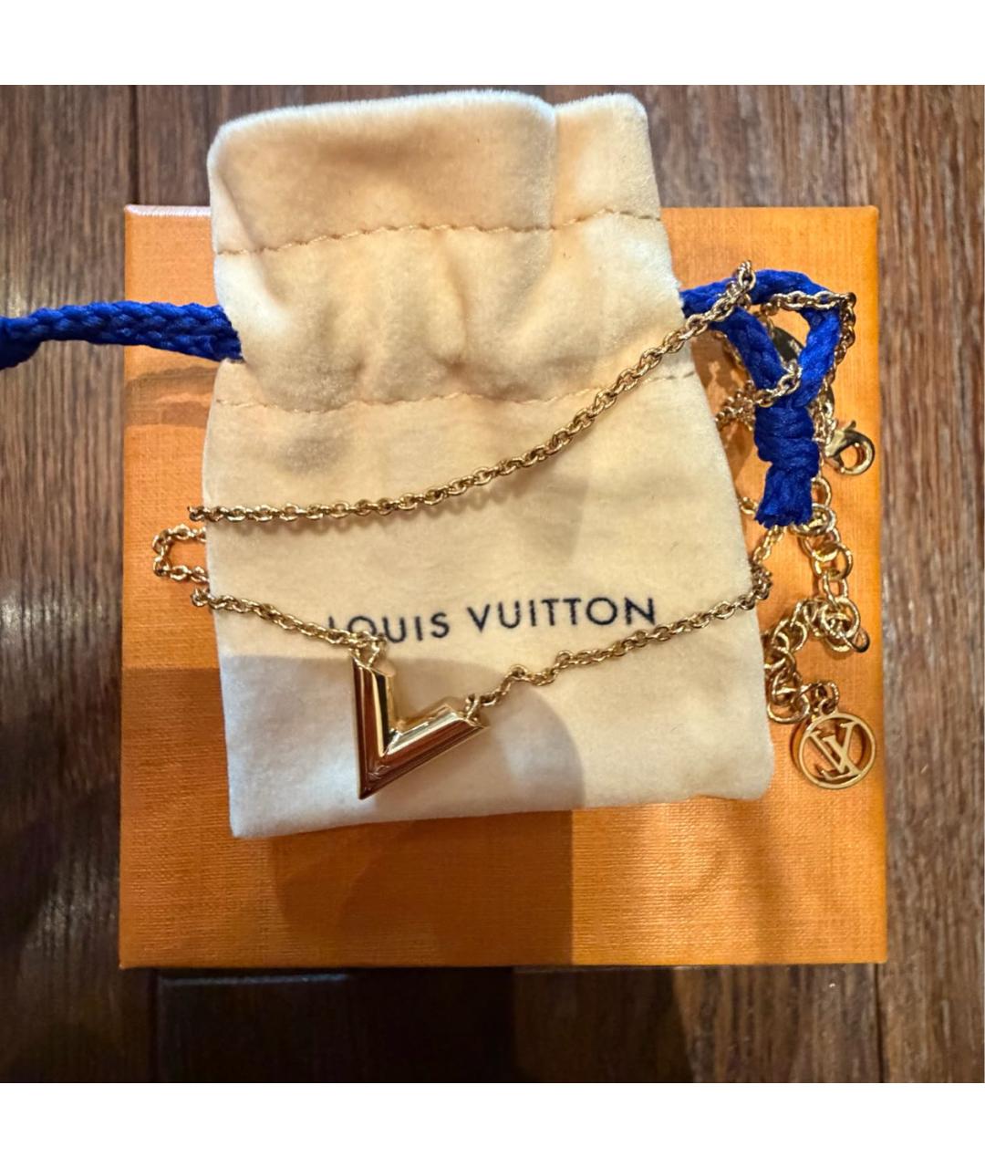 LOUIS VUITTON Золотая латунная цепочка, фото 3