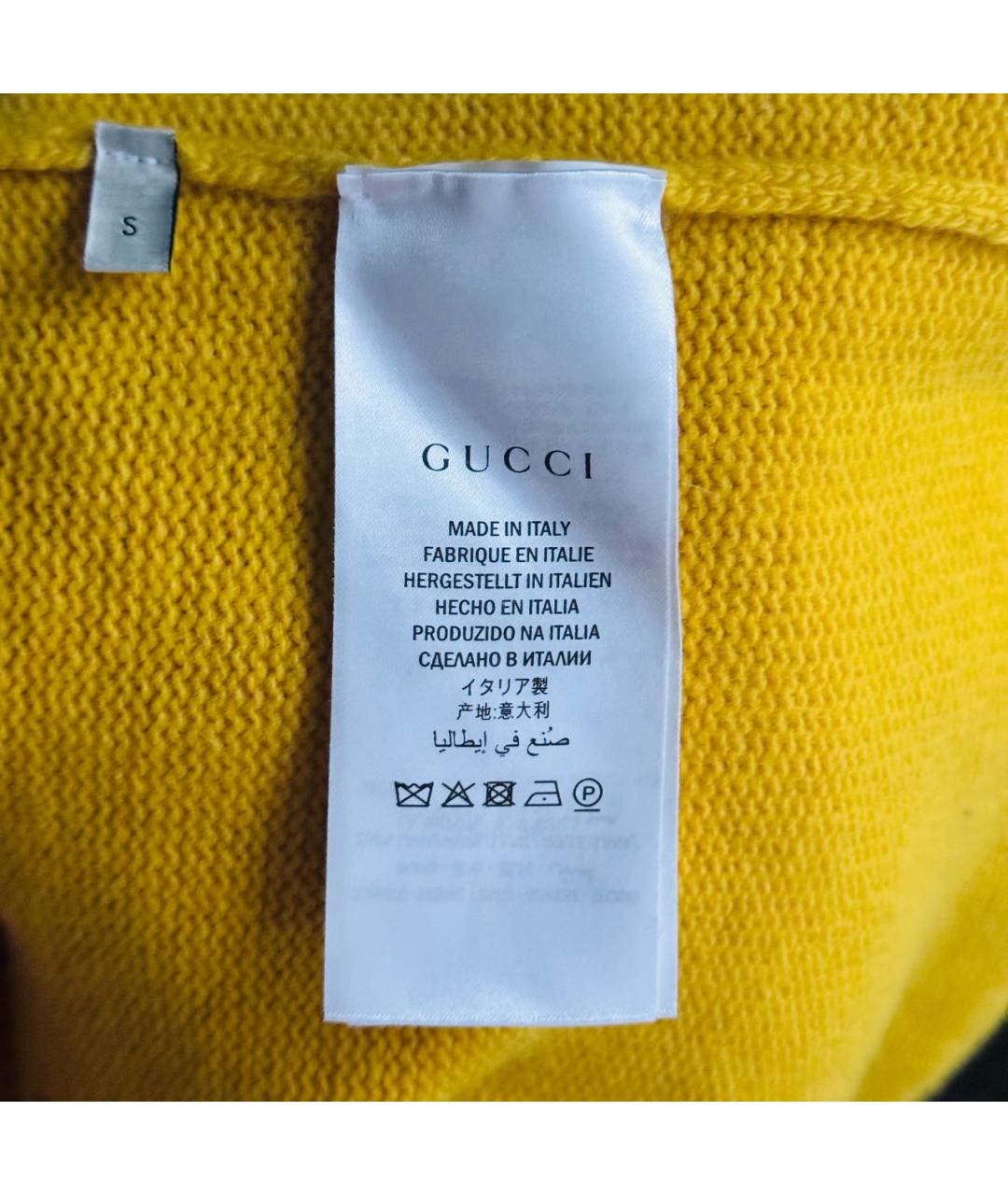 GUCCI Желтый шерстяной джемпер / свитер, фото 7