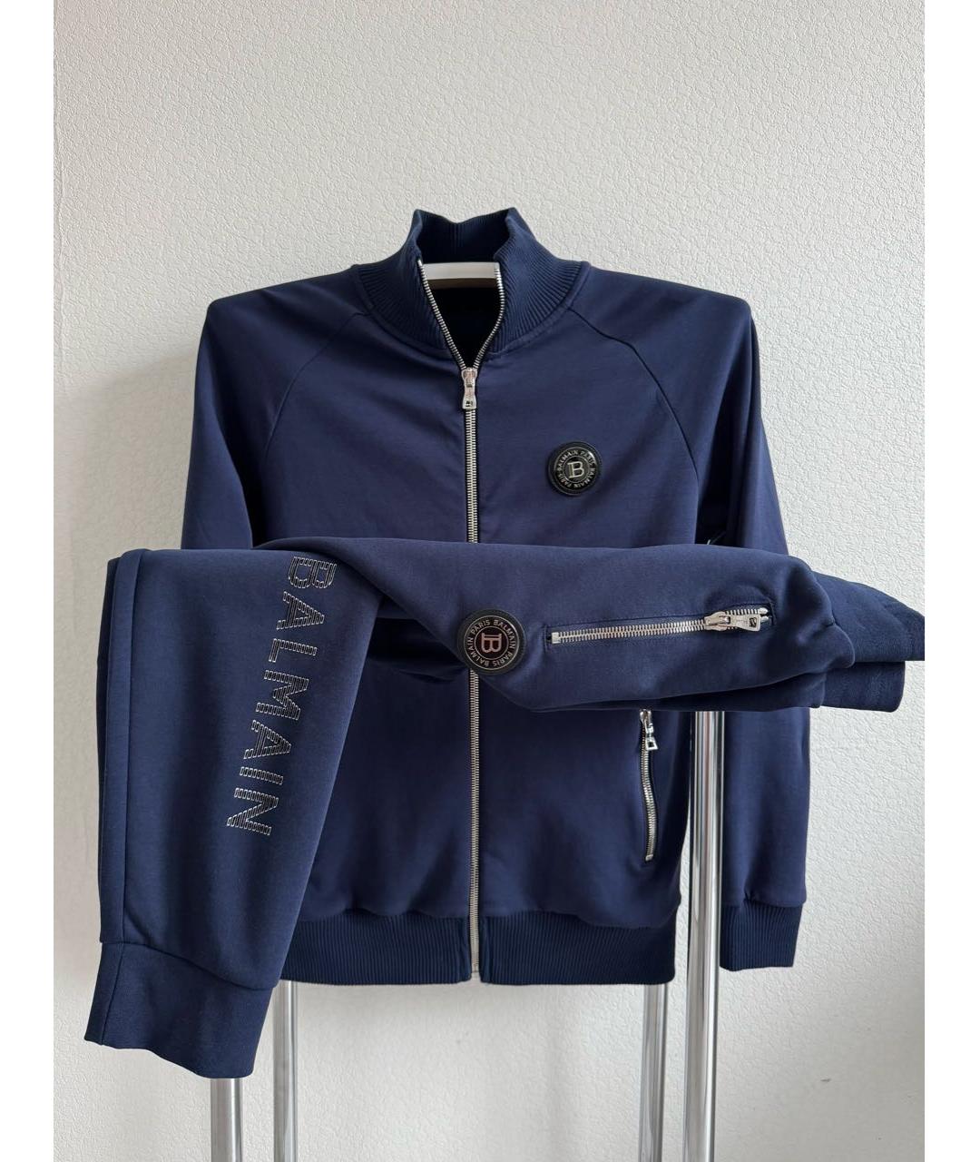 BALMAIN Темно-синий хлопковый спортивный костюм, фото 3