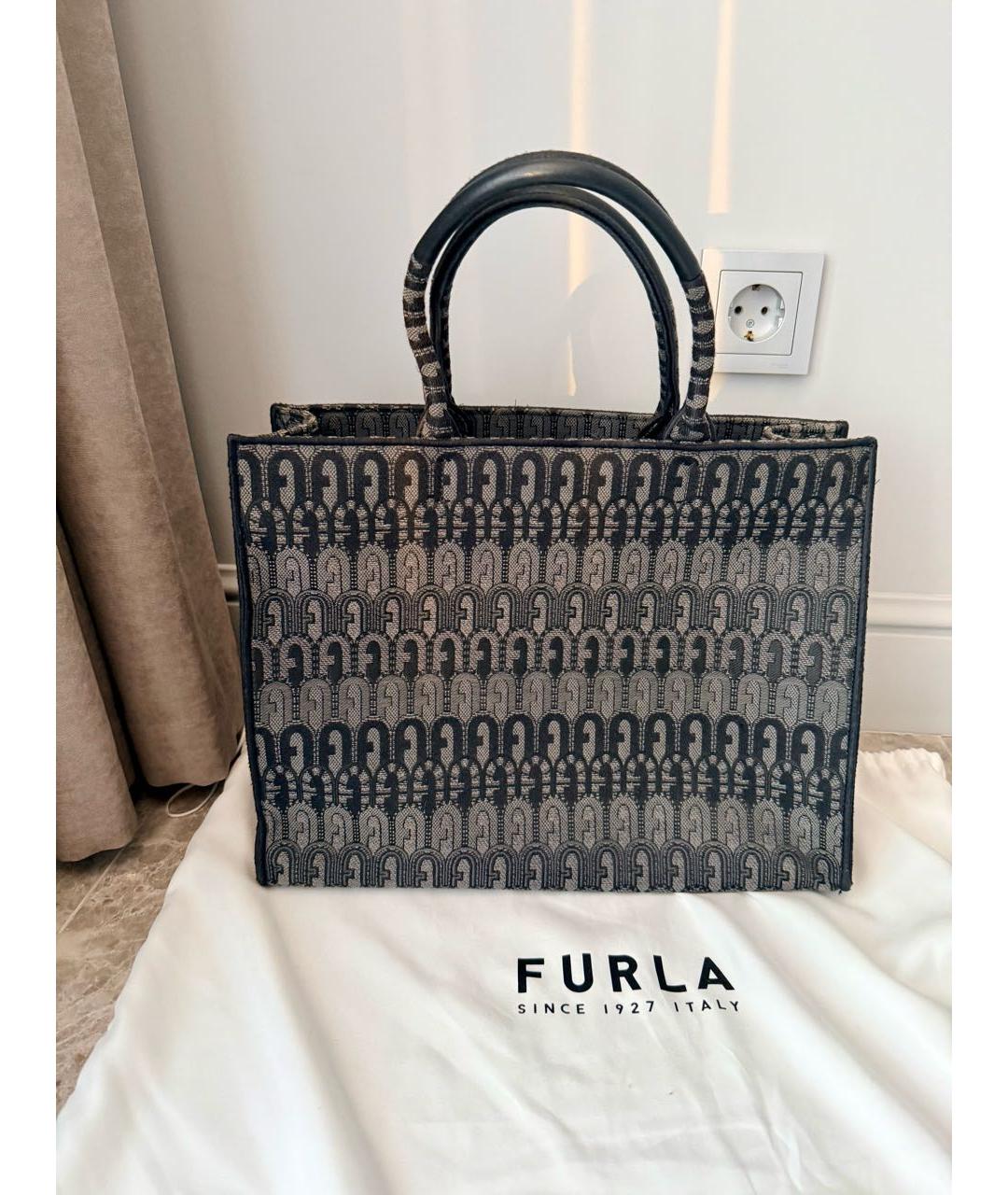 FURLA Черная сумка тоут, фото 7