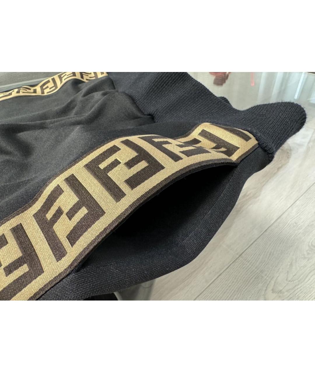 FENDI Черные полиэстеровые спортивные брюки и шорты, фото 4