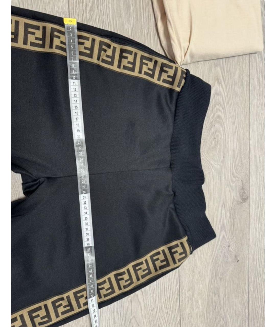 FENDI Черные полиэстеровые спортивные брюки и шорты, фото 6