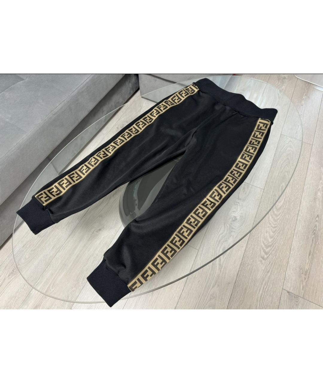 FENDI Черные полиэстеровые спортивные брюки и шорты, фото 2