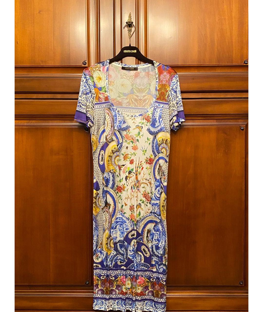 ROBERTO CAVALLI Мульти вискозное коктейльное платье, фото 5