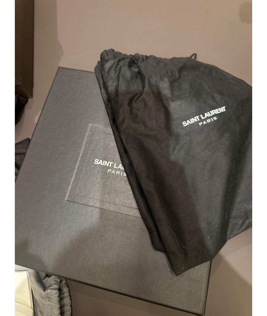 SAINT LAURENT Черные босоножки из лакированной кожи, фото 5