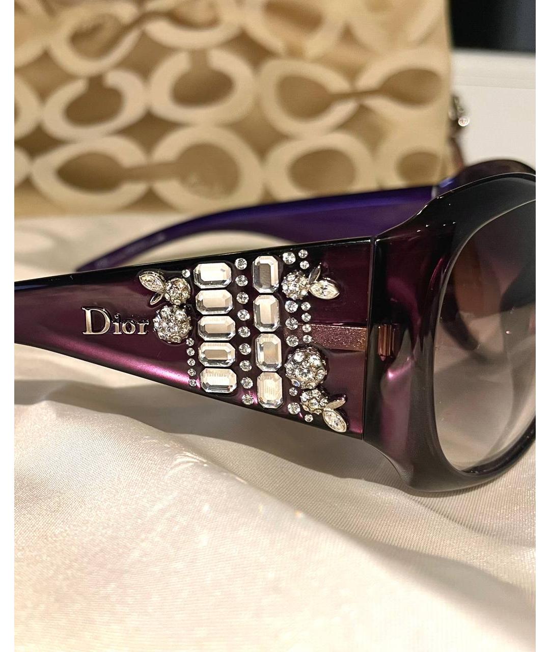 CHRISTIAN DIOR Фиолетовые пластиковые солнцезащитные очки, фото 3