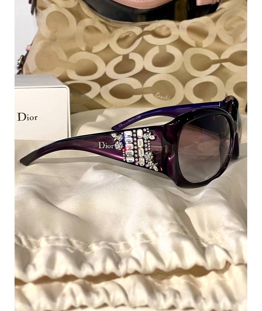 CHRISTIAN DIOR Фиолетовые пластиковые солнцезащитные очки, фото 2