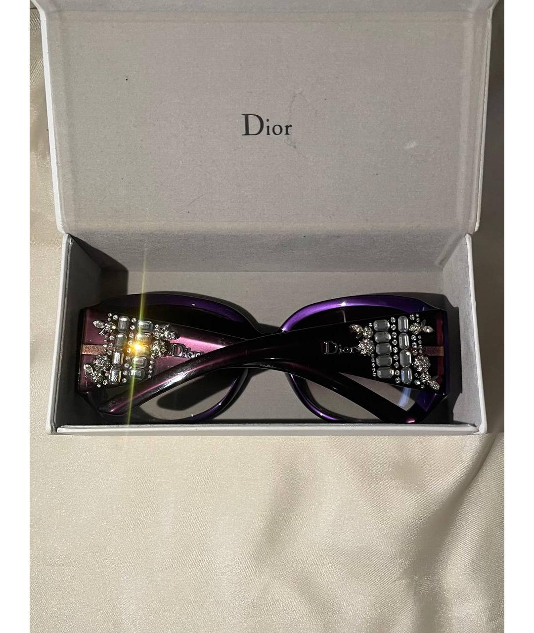 CHRISTIAN DIOR Фиолетовые пластиковые солнцезащитные очки, фото 5