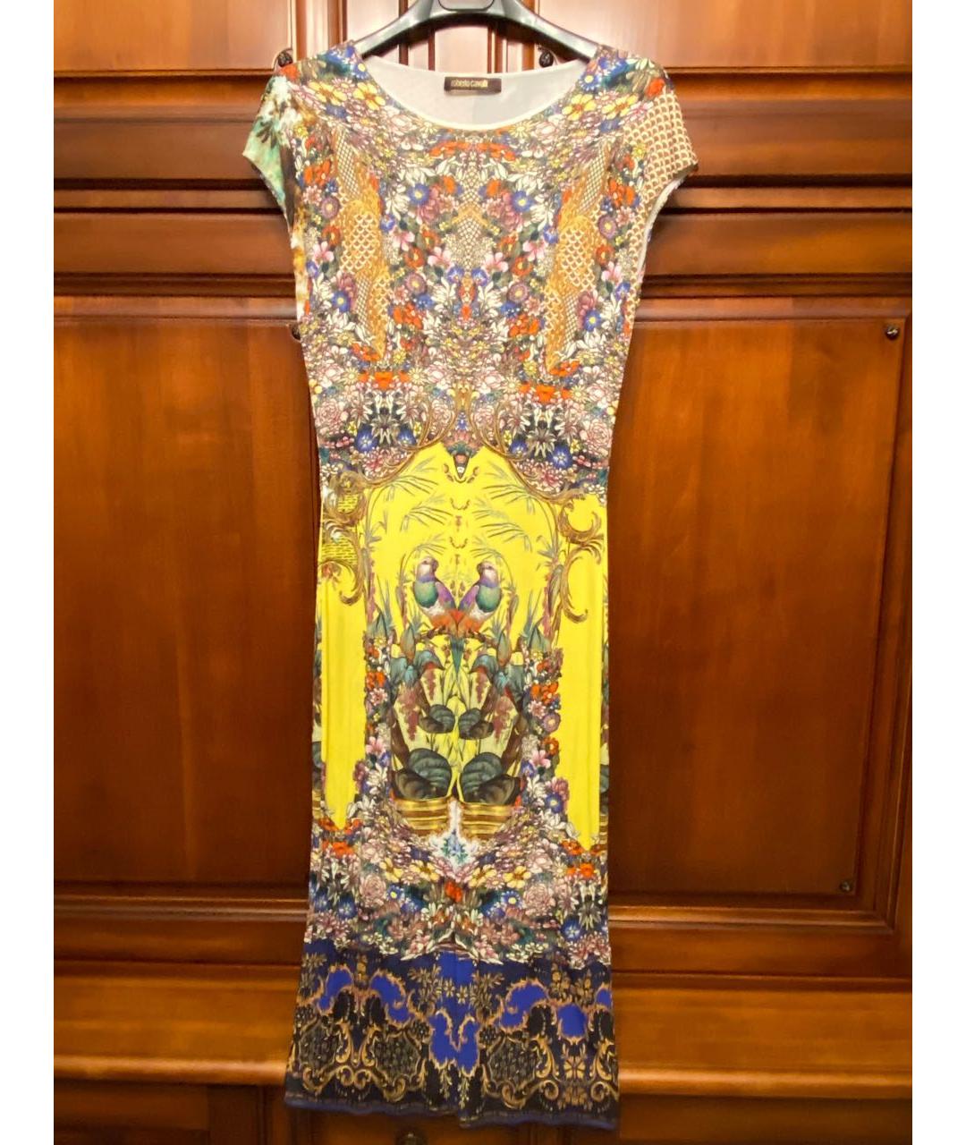 ROBERTO CAVALLI Мульти вискозное платье, фото 4