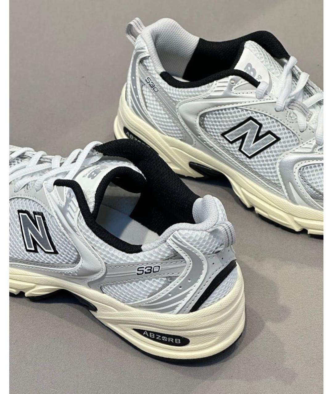 NEW BALANCE Серебряные кожаные кроссовки, фото 8