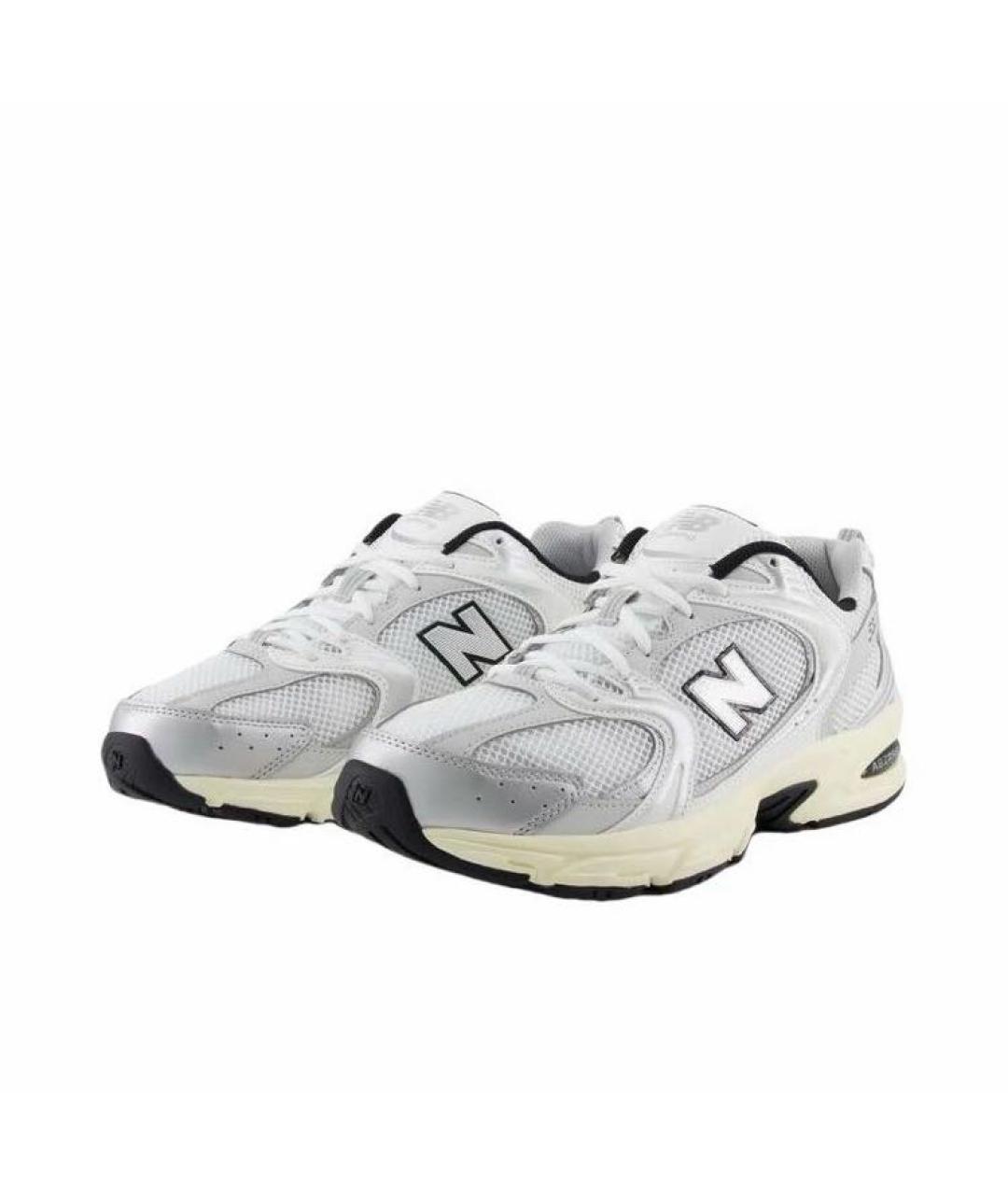 NEW BALANCE Серебряные кожаные кроссовки, фото 2