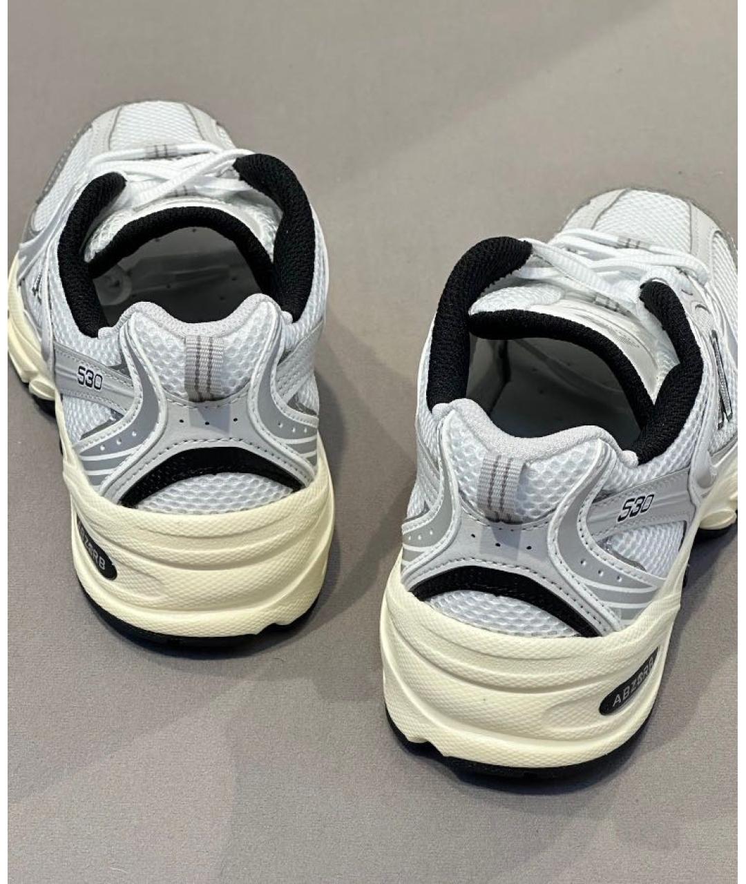 NEW BALANCE Серебряные кожаные кроссовки, фото 6