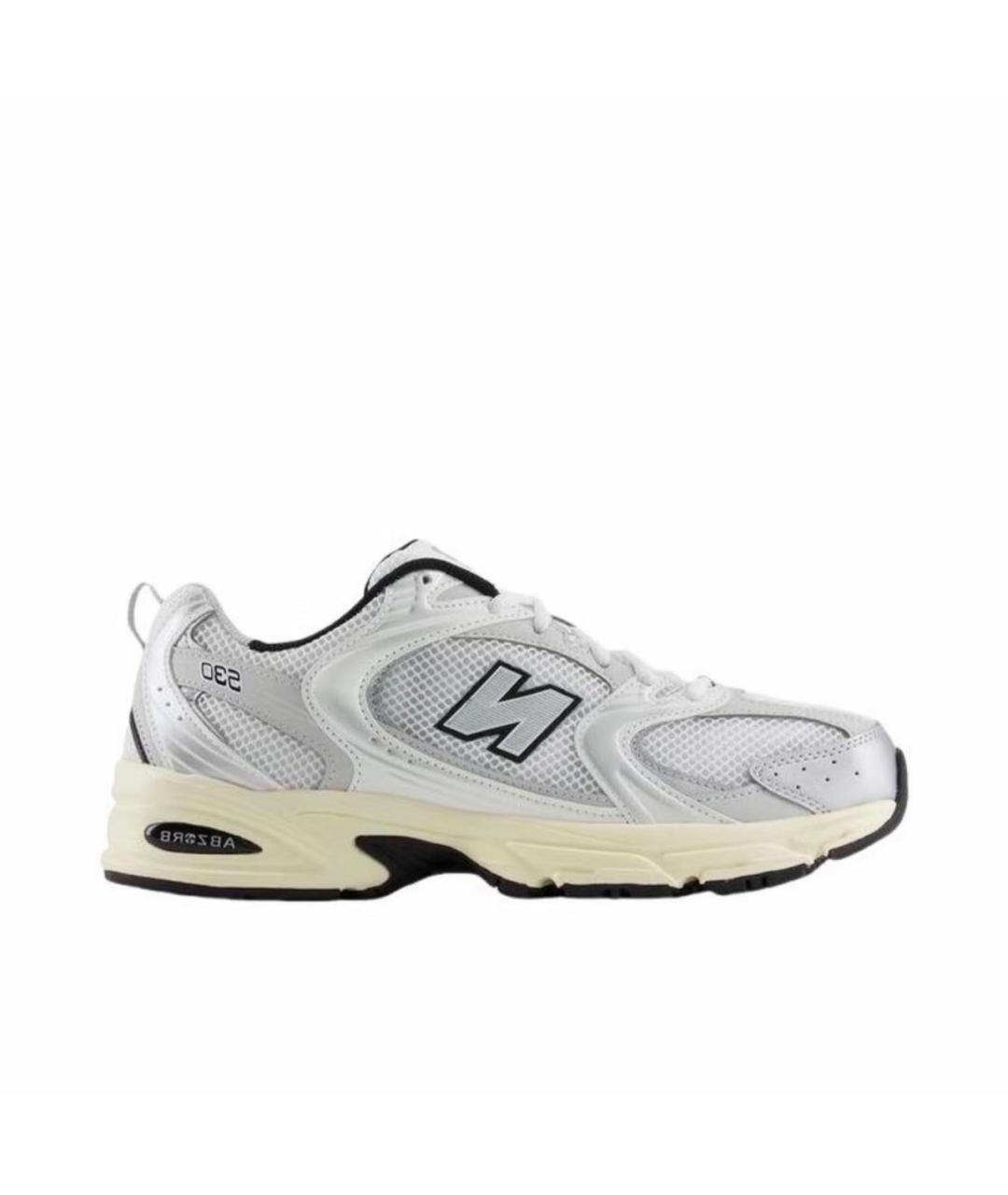 NEW BALANCE Серебряные кожаные кроссовки, фото 1