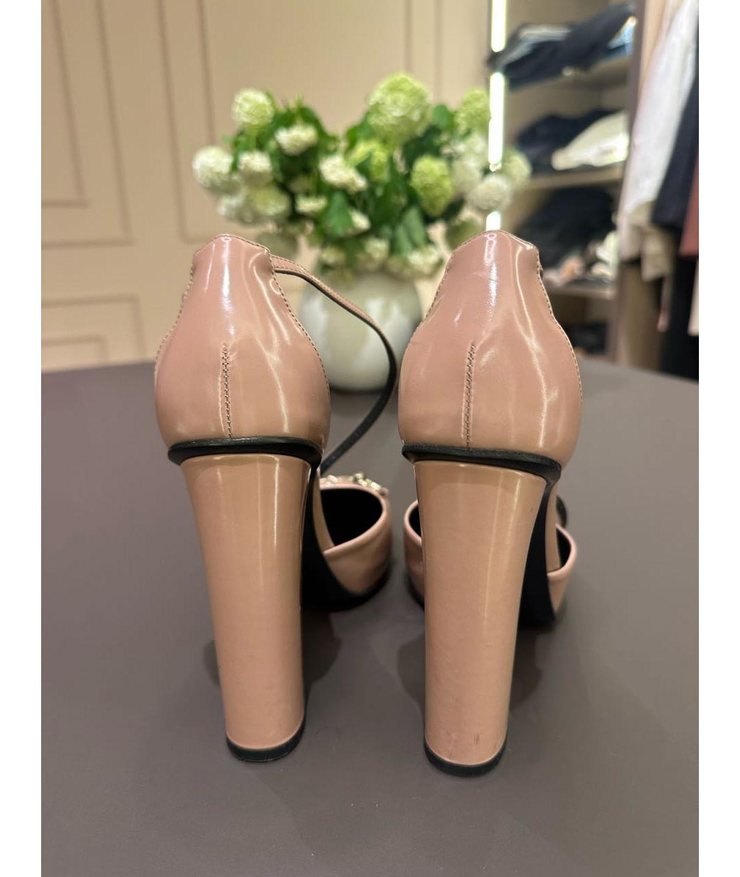 GUCCI Бежевые кожаные туфли, фото 4
