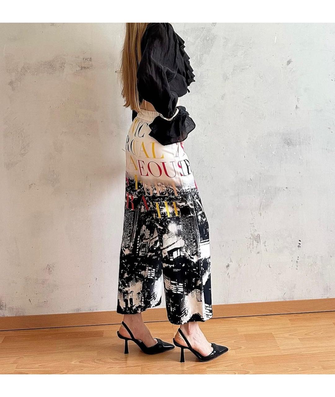 ELISABETTA FRANCHI Мульти шелковые кюлоты, фото 6