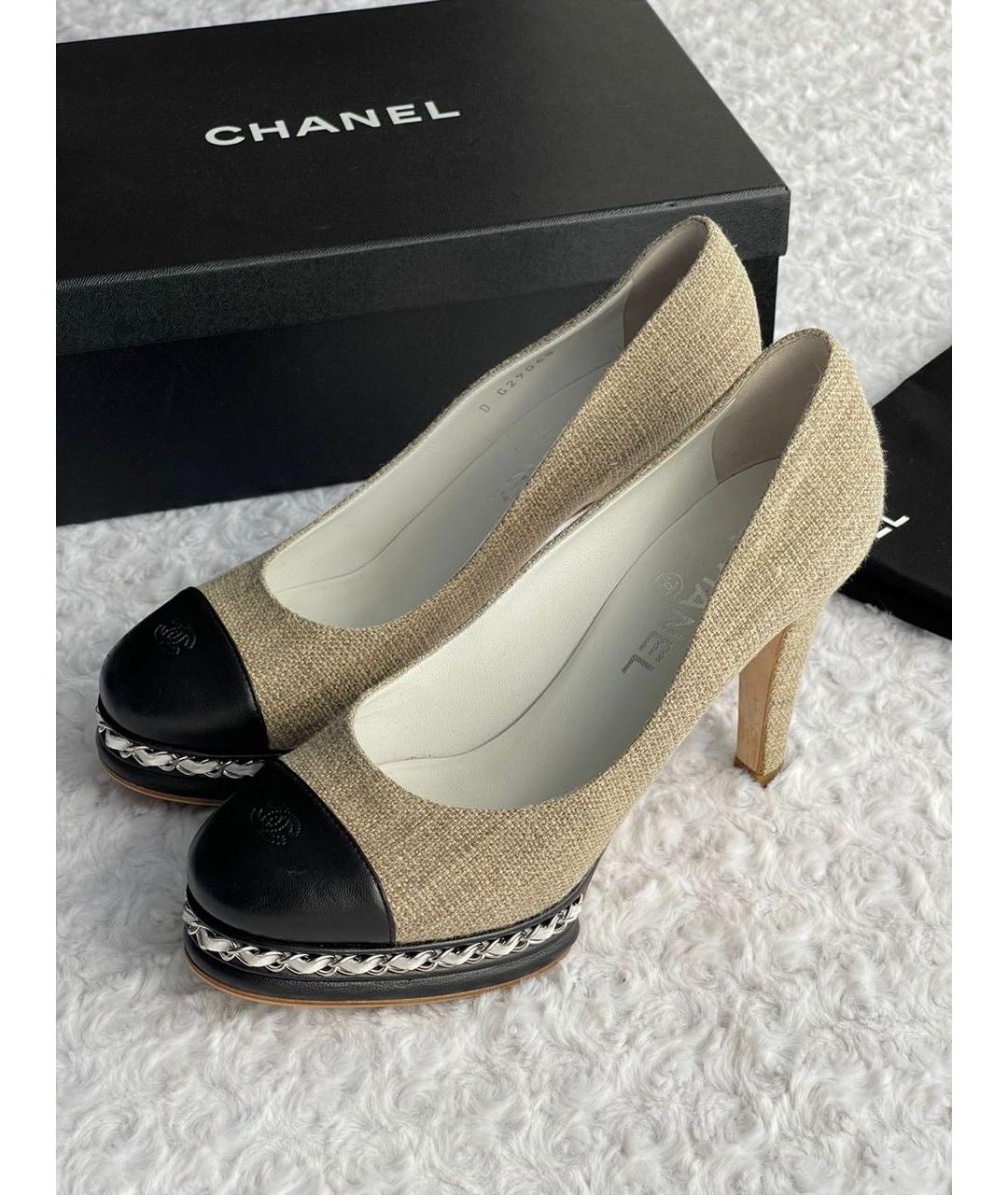 CHANEL Бежевые туфли, фото 3