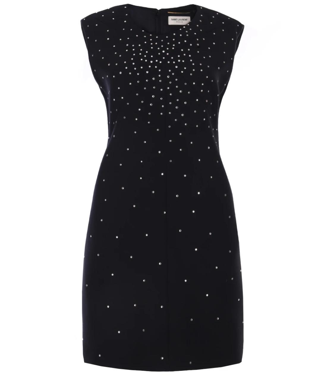 SAINT LAURENT Черное шерстяное повседневное платье, фото 1