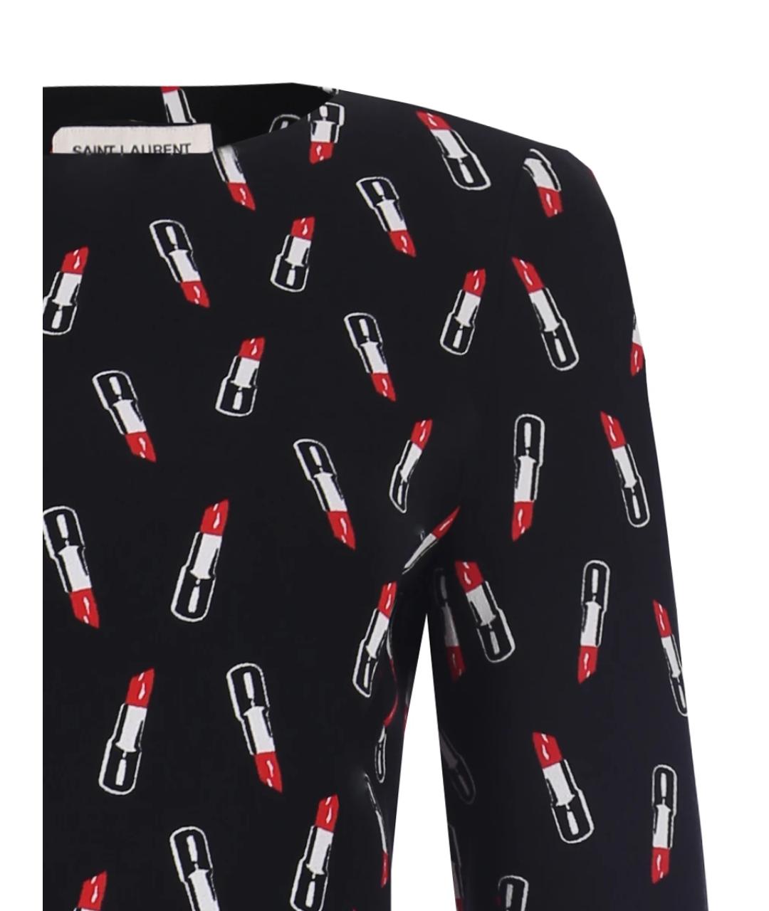 SAINT LAURENT Черное вискозное повседневное платье, фото 3