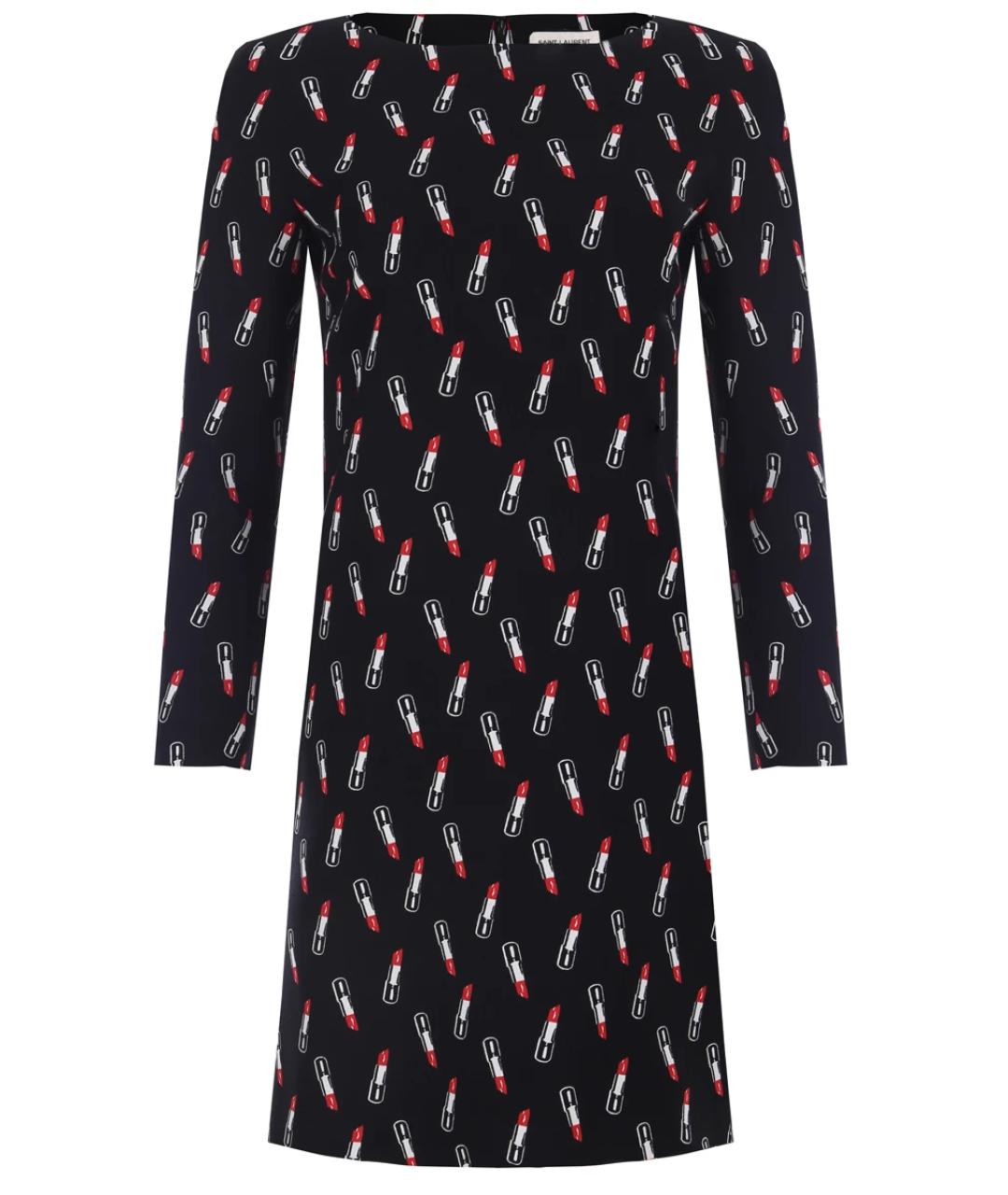 SAINT LAURENT Черное вискозное повседневное платье, фото 1
