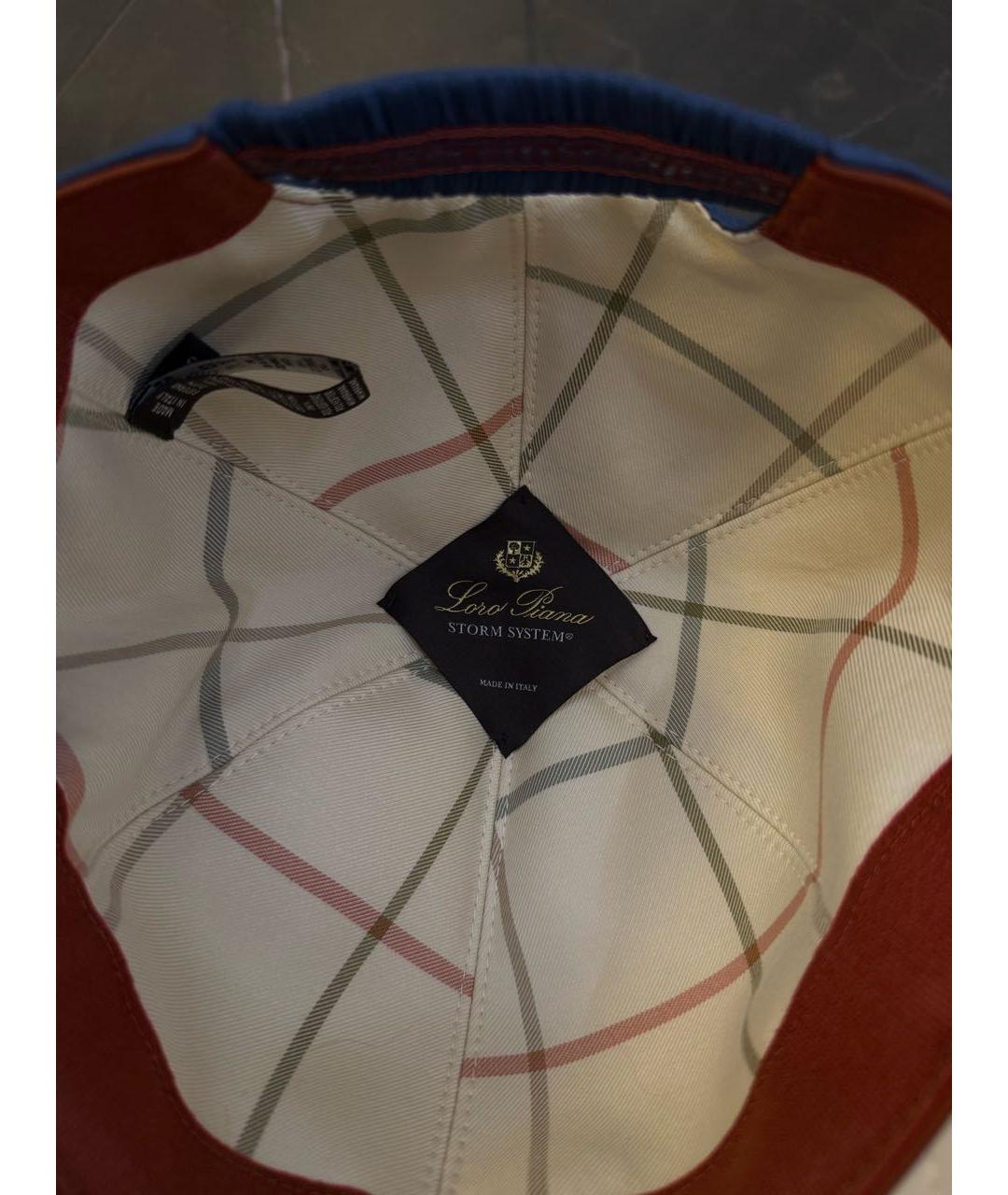 LORO PIANA Темно-синяя хлопковая кепка, фото 3