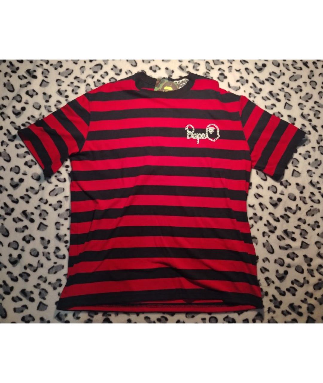 BAPE Красная хлопковая футболка, фото 10