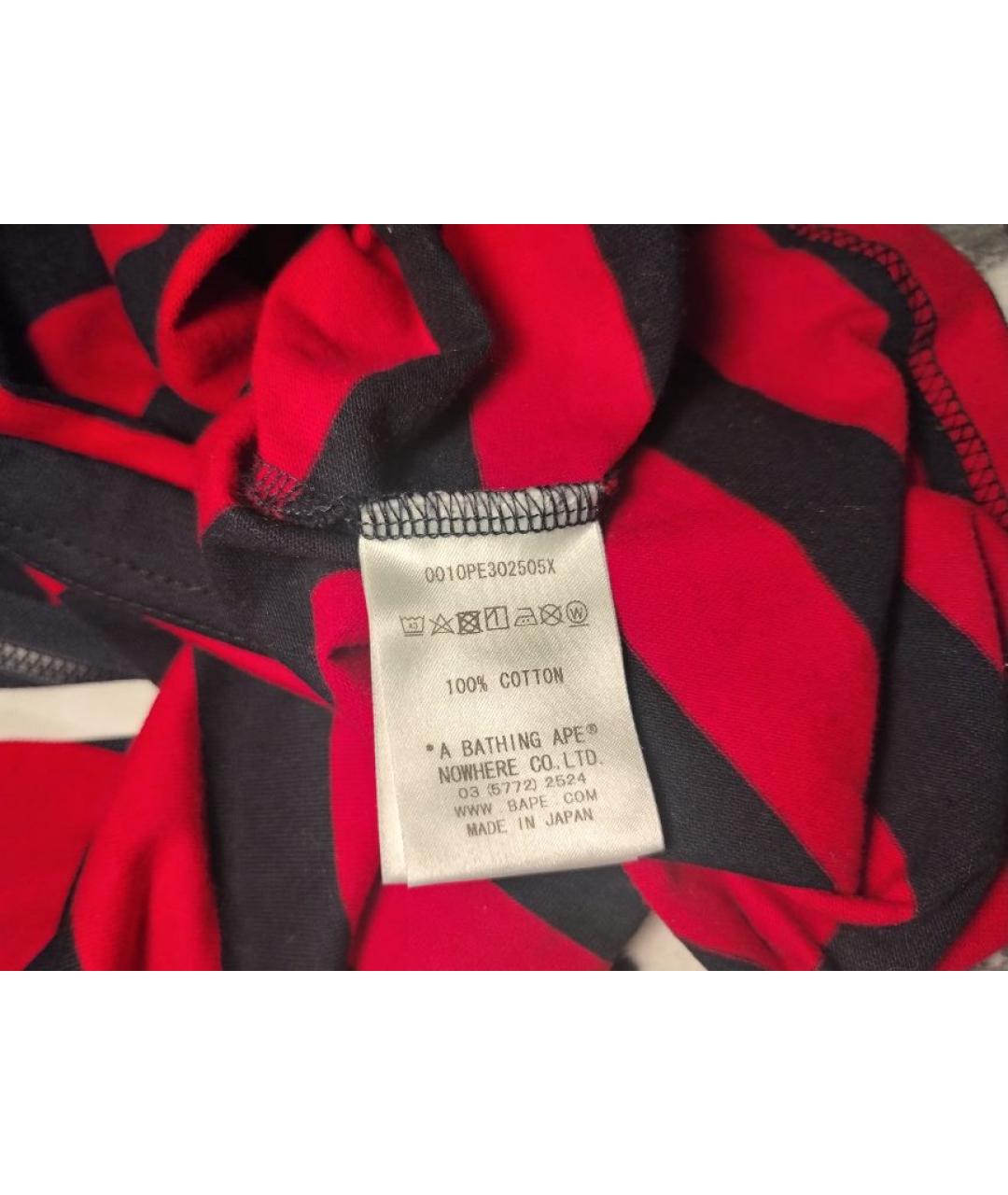 BAPE Красная хлопковая футболка, фото 9