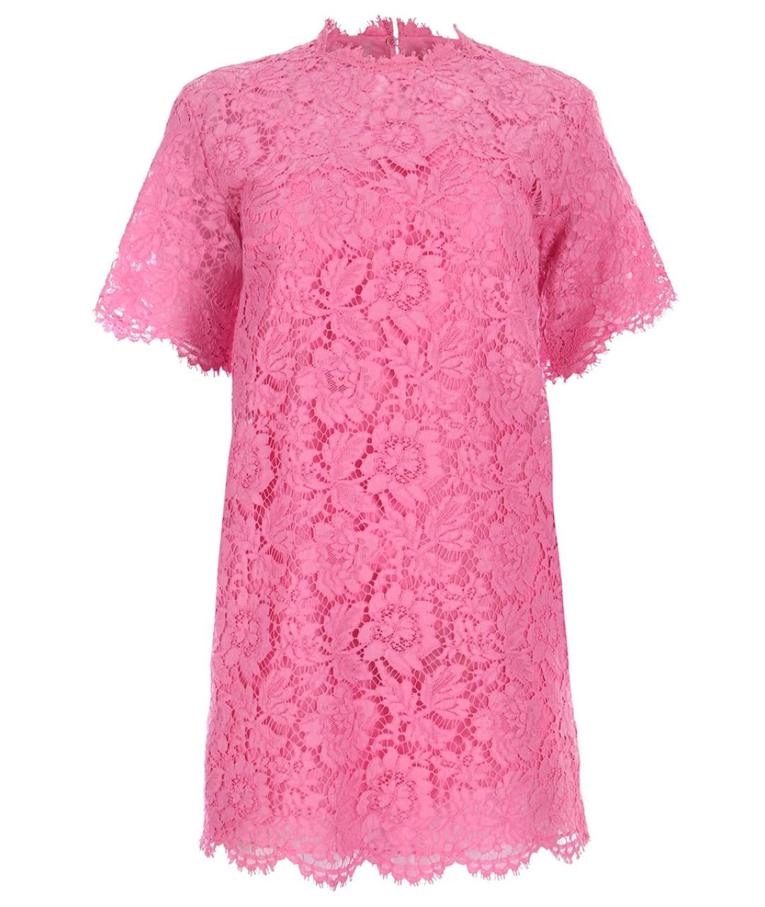 VALENTINO Розовое хлопковое коктейльное платье, фото 1