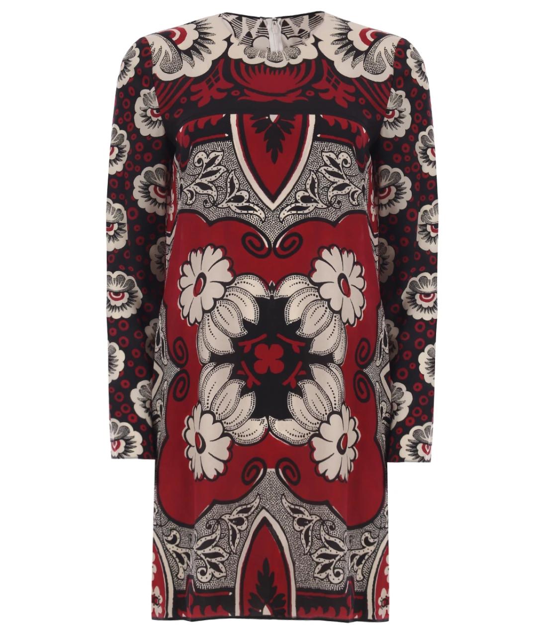 VALENTINO Красное шелковое повседневное платье, фото 1