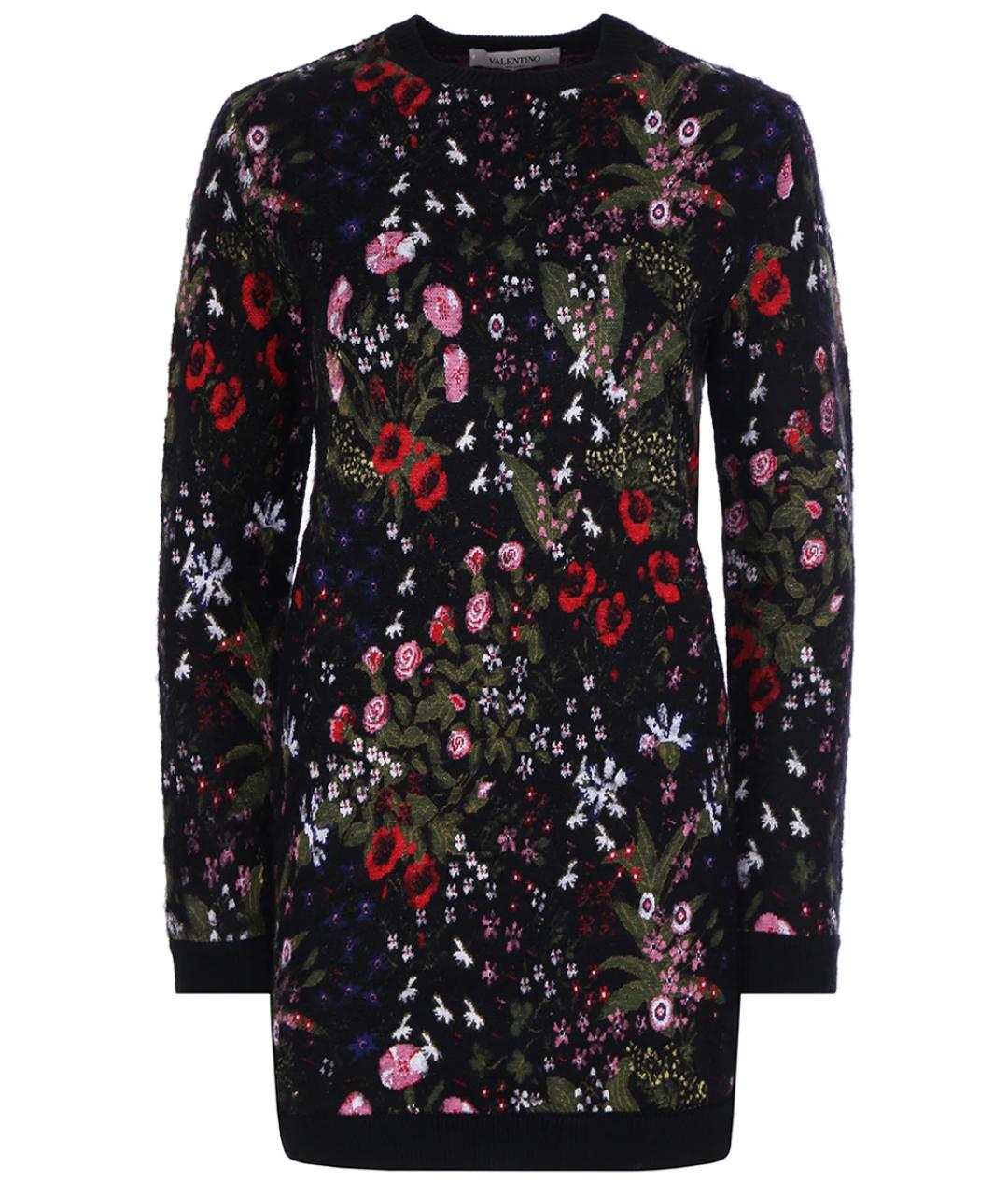 VALENTINO Черное вискозное повседневное платье, фото 1