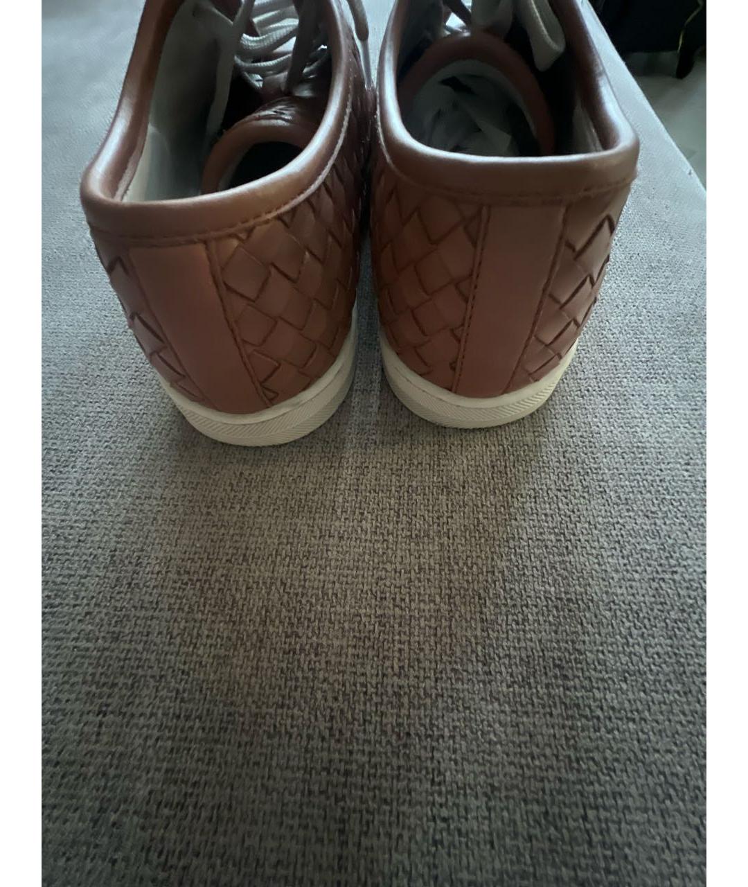 BOTTEGA VENETA Коричневые кожаные кеды, фото 4