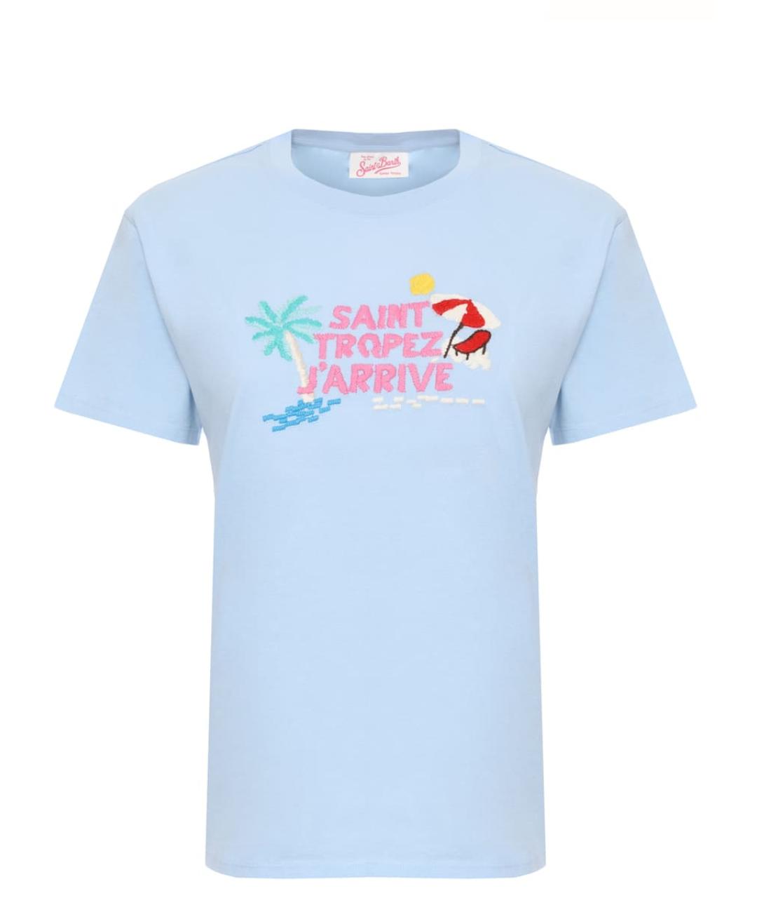MC2 SAINT BARTH Голубая хлопковая футболка, фото 1