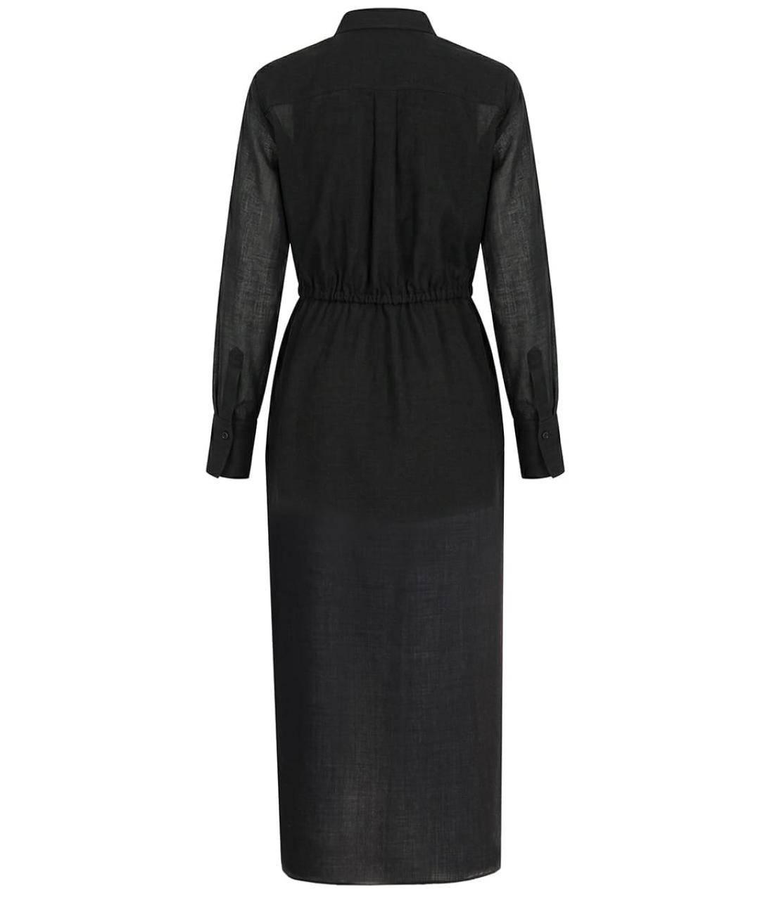 BRUNELLO CUCINELLI Антрацитовое шерстяное повседневное платье, фото 2