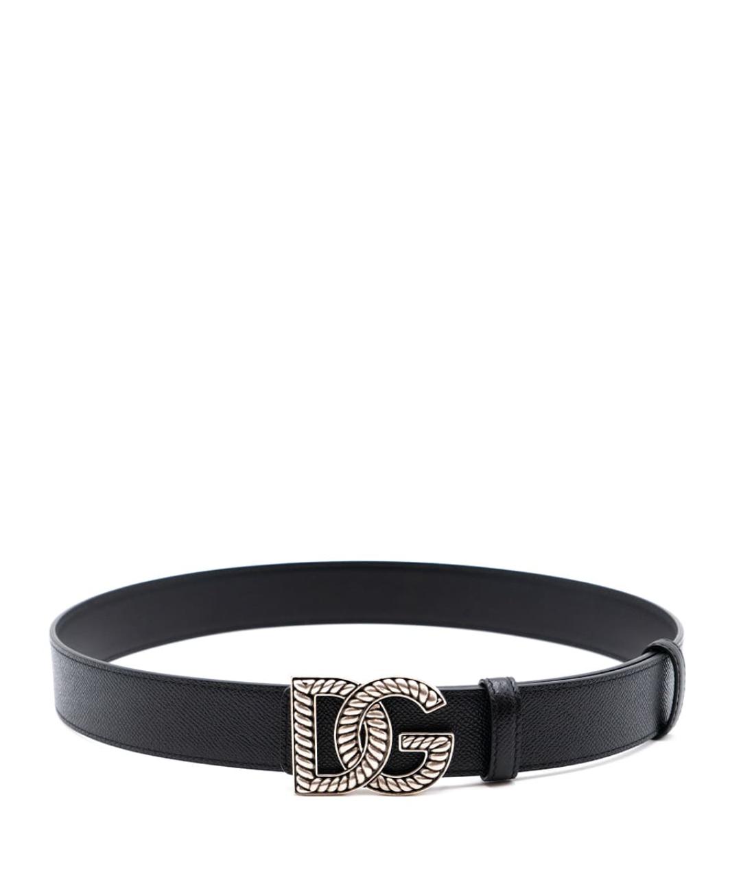 DOLCE&GABBANA Черный кожаный ремень, фото 2