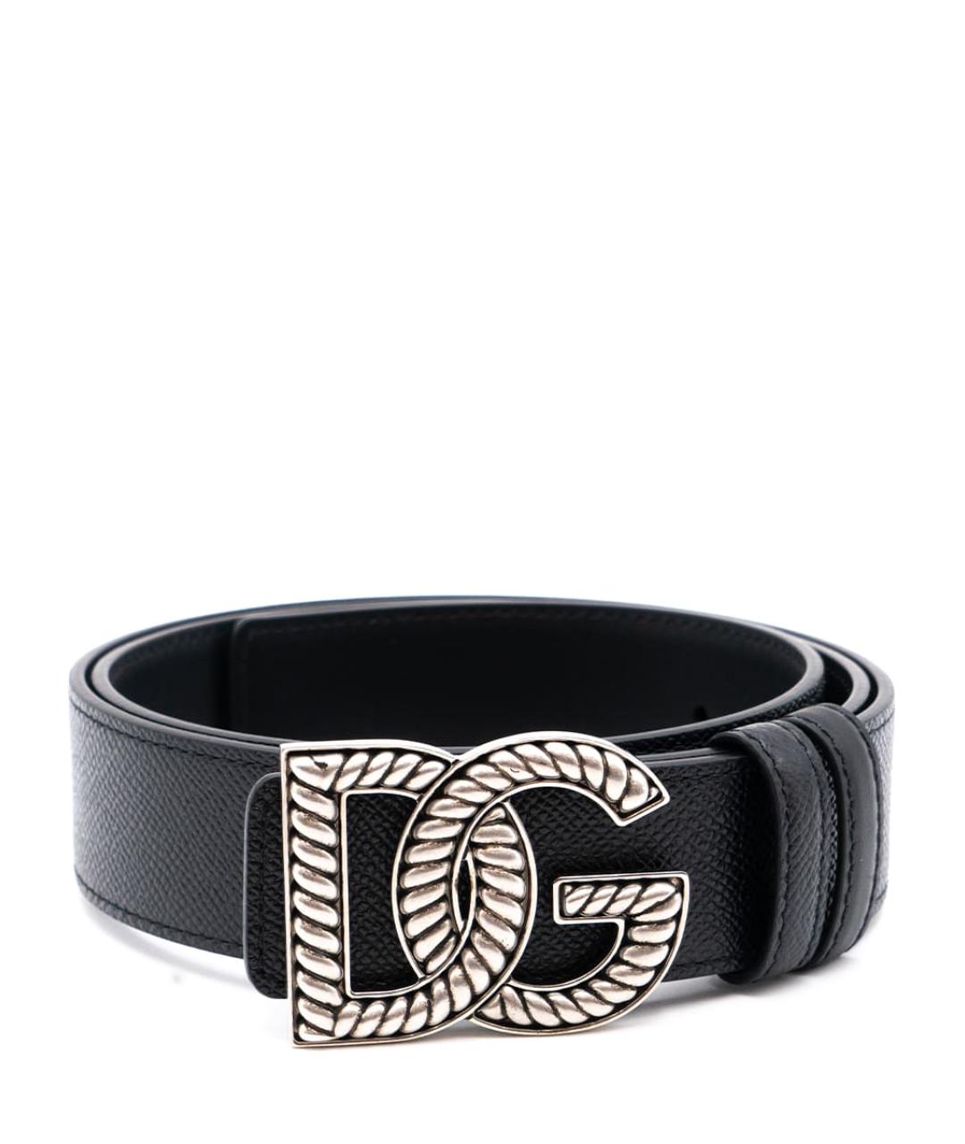 DOLCE&GABBANA Черный кожаный ремень, фото 1