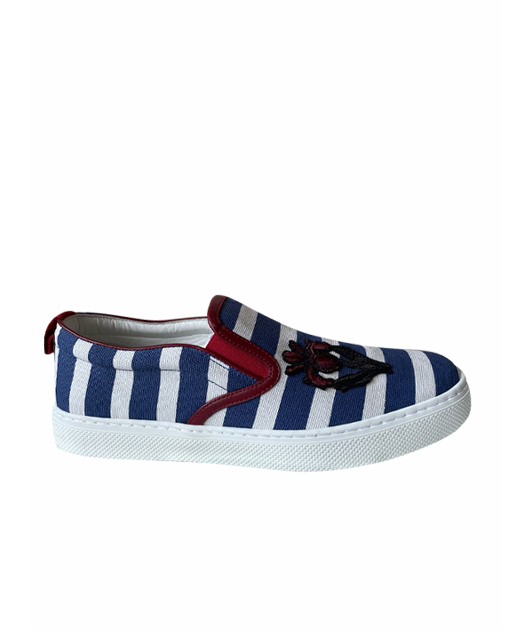 GUCCI Синие текстильные слипоны, фото 1