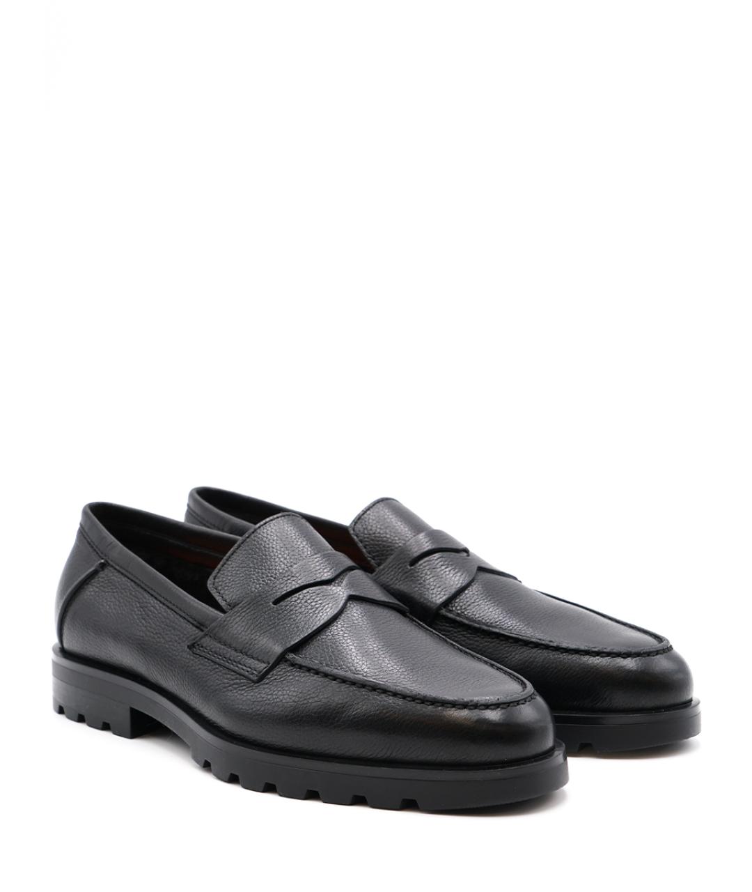 SANTONI Черные кожаные лоферы, фото 2