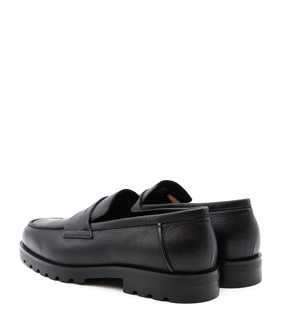 SANTONI Черные кожаные лоферы, фото 3