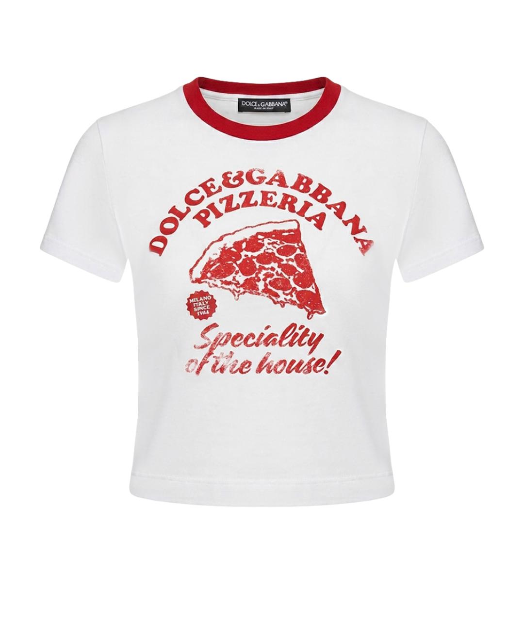 DOLCE&GABBANA Белая хлопковая футболка, фото 1